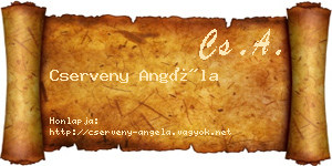Cserveny Angéla névjegykártya